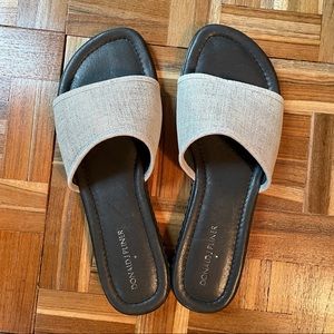 LAST CHANCE!! Donald J Pliner "Gigi" pewter thong sandal